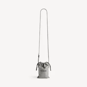 Geantă de cumpărături pentru bărbați cu suport pentru telefon, în nuanța de gri Balenciaga