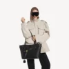 Geantă de mână Bel Air pentru femei, medie, de culoare neagră