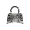 Geantă de mână Hourglass Xs cu broderie cu lanț „Silver” 7204712AARN8110