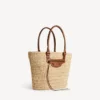 Geantă de mână Le City Basket pentru femei, mărime medie, în nuanța natural/camel