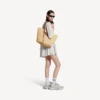 Geantă de mână Le City Basket pentru femei, mărime medie, în nuanța natural/camel