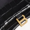Geantă de mână mică pentru femei, model „Hourglass”, în culoarea neagră