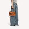 Geantă de mână pentru femei Rodeo, model mic, în stil cowboy, de culoare bej