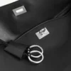 Geantă de mână Rodeo mare din piele de vițel cu textură, de culoare neagră