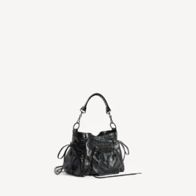 Geantă de mână tip bucket pentru femei, model Le City, mică, negru
