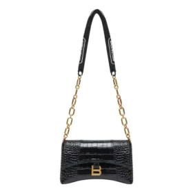 Geantă de umăr Downtown Xs cu imprimeu de crocodil „Negru” 6891212106F1090