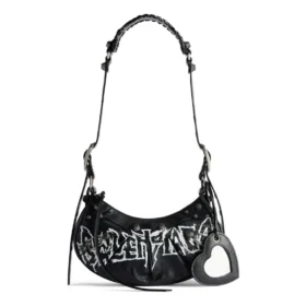 Geantă de umăr Le Cagole XS DIY Metal „Black” 6713092AAXE1090