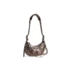 Geantă de umăr Le Cagole Xs metalizată „Brown” 6713090GT3Y2564