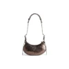 Geantă de umăr Le Cagole Xs metalizată „Brown” 6713090GT3Y2564