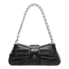 Geantă de umăr Lindsay Small cu imprimeu de crocodil „Negru” 701141210C91000