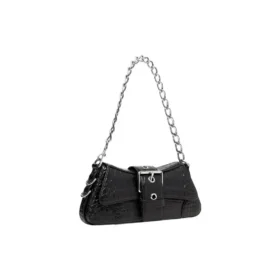 Geantă de umăr Lindsay Small cu imprimeu de crocodil „Negru” 701141210C91000