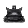 Geantă de umăr Lindsay Small cu imprimeu de crocodil „Negru” 701141210C91000