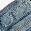 Geantă de umăr pentru bărbați, cu design foarte încărcat, în albastru vintage
