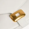 Geantă de umăr pentru femei Clicca, model mediu, în culoarea alb zăpadă