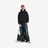 Geantă de umăr tip hobo pentru bărbați, model Explorer, în culoarea neagră