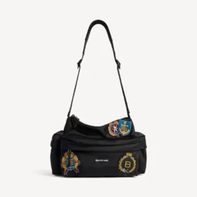 Geantă de weekend pentru bărbați, model Explorer, cu multiple buzunare, mică, în negru/multicolor