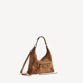Geantă hobo Le City pentru femei, model mic, în culoarea camel