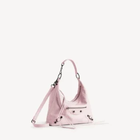 Geantă hobo Le City pentru femei, model mic, în nuanța petal pink