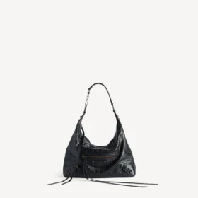 Geantă hobo Le City pentru femei, model mic, negru
