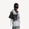 Geantă hobo Le City pentru femei, model mic, negru