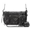 Geantă Le Cagole Xs cu clapă și piercinguri „Black” 7190822AAE31000