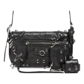 Geantă Le Cagole Xs cu clapă și piercinguri „Black” 7190822AAE31000
