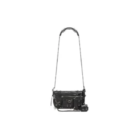 Geantă Le Cagole Xs cu clapă și piercinguri „Black” 7190822AAE31000