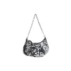 Geantă mini Le Cagole cu lanț și graffiti „Black” 695814210G61090