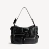 Geantă tip sling Superbusy mare, de culoare neagră
