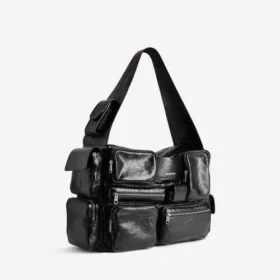 Geantă tip sling Superbusy mare, de culoare neagră