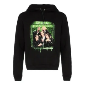 Haină pentru bărbați Balenciaga cu imprimeu negru, mâneci lungi, negru 556136TDV151000
