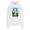 Hanorac Balenciaga pentru bărbați, cu imprimeu peisaj, alb, croială largă 641679TJVH99000