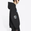 Hanorac bărbătesc Balenciaga x NASA FW21 cu logo crossover, din bumbac, clasic, cu glugă, croi larg, mâneci lungi, negru 651799TKVD81070
