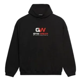 Hanorac clasic pentru bărbați Balenciaga cu imprimeu alfabet, croi larg, negru 620973TIVD41000