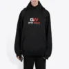 Hanorac clasic pentru bărbați Balenciaga cu imprimeu alfabet, croi larg, negru 620973TIVD41000