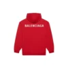 Hanorac cu glugă și mâneci lungi, larg, cu logo, pentru bărbați, Balenciaga FW21, roșu, 600583TIV846540