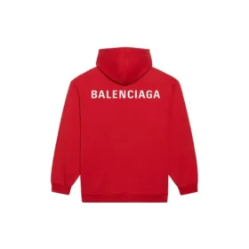 Hanorac cu glugă și mâneci lungi, larg, cu logo, pentru bărbați, Balenciaga FW21, roșu, 600583TIV846540