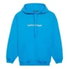 Hanorac cu glugă și mâneci lungi pentru bărbați Balenciaga FW21 cu logo, albastru 570811TIV557560
