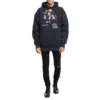 Hanorac cu glugă și mâneci lungi pentru bărbați Balenciaga Speedhunters Boysband cu imprimeu, albastru marin 541873TCV371055