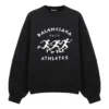 Hanorac cu glugă și șnur pentru bărbați Balenciaga SS21, cu gaură mare, guler rotund și mâneci lungi, negru 641654TJVI71070