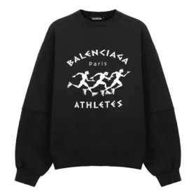 Hanorac cu glugă și șnur pentru bărbați Balenciaga SS21, cu gaură mare, guler rotund și mâneci lungi, negru 641654TJVI71070