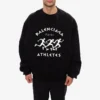 Hanorac cu glugă și șnur pentru bărbați Balenciaga SS21, cu gaură mare, guler rotund și mâneci lungi, negru 641654TJVI71070