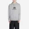 Hanorac cu glugă pentru bărbați Balenciaga cu imprimeu logo, gri 570811THV781300