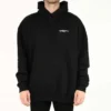 Hanorac cu glugă pentru bărbați Balenciaga SS21 din bumbac, mărime mare, mâneci lungi, negru 620973TKV871070