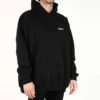Hanorac cu glugă pentru bărbați Balenciaga SS21 din bumbac, mărime mare, mâneci lungi, negru 620973TKV871070