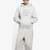 Hanorac cu glugă „Shrunk” din colecția SS21 Fashion Week, gri 657683TKV852984