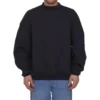Hanorac cu guler rotund și etichetă de întreținere „Black” 724511TNVL61070