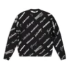 Hanorac cu guler rotund și imprimeu cu logo pe toată suprafața „Black White” 724858T16651070