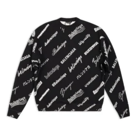 Hanorac cu guler rotund și imprimeu cu logo pe toată suprafața „Black White” 724858T16651070
