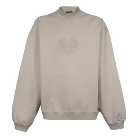 Hanorac cu guler rotund și logo brodat „Beige” 656999-TKV74-2966